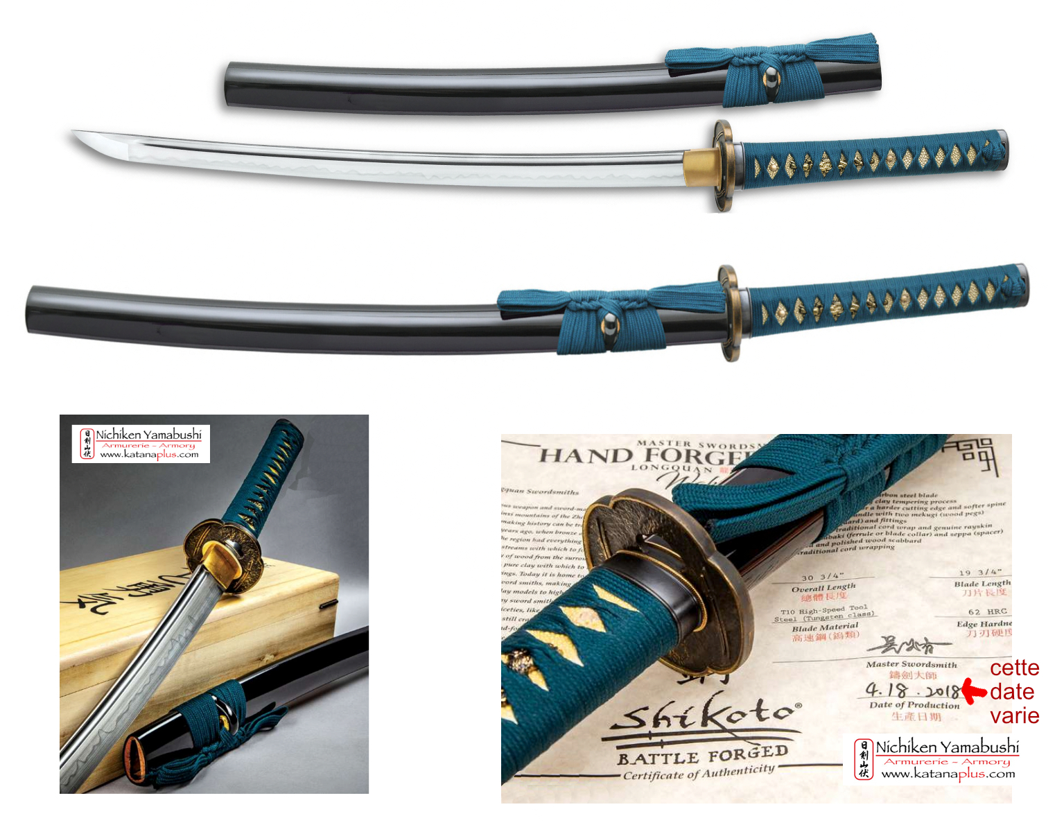 Armurerie Nichiken Yamabushi: sabres japonais fonctionnels, katana