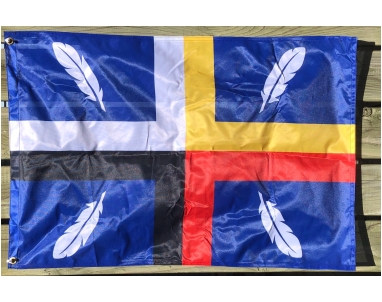 3' x 2' French-Canadian outdoor flag of Aboriginal ancestry from Quebec